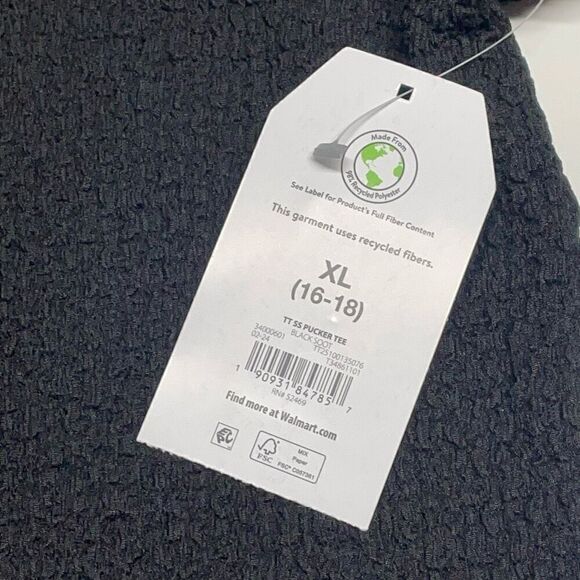 Time and Tru Black Textured Tee - Picture 3 of 7